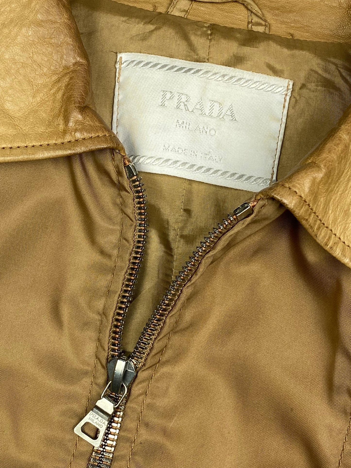 ARCHIVE PRADA MILANO S/S 1999 NYLON & LEATHER JACKET. (L) - SEVENUES.