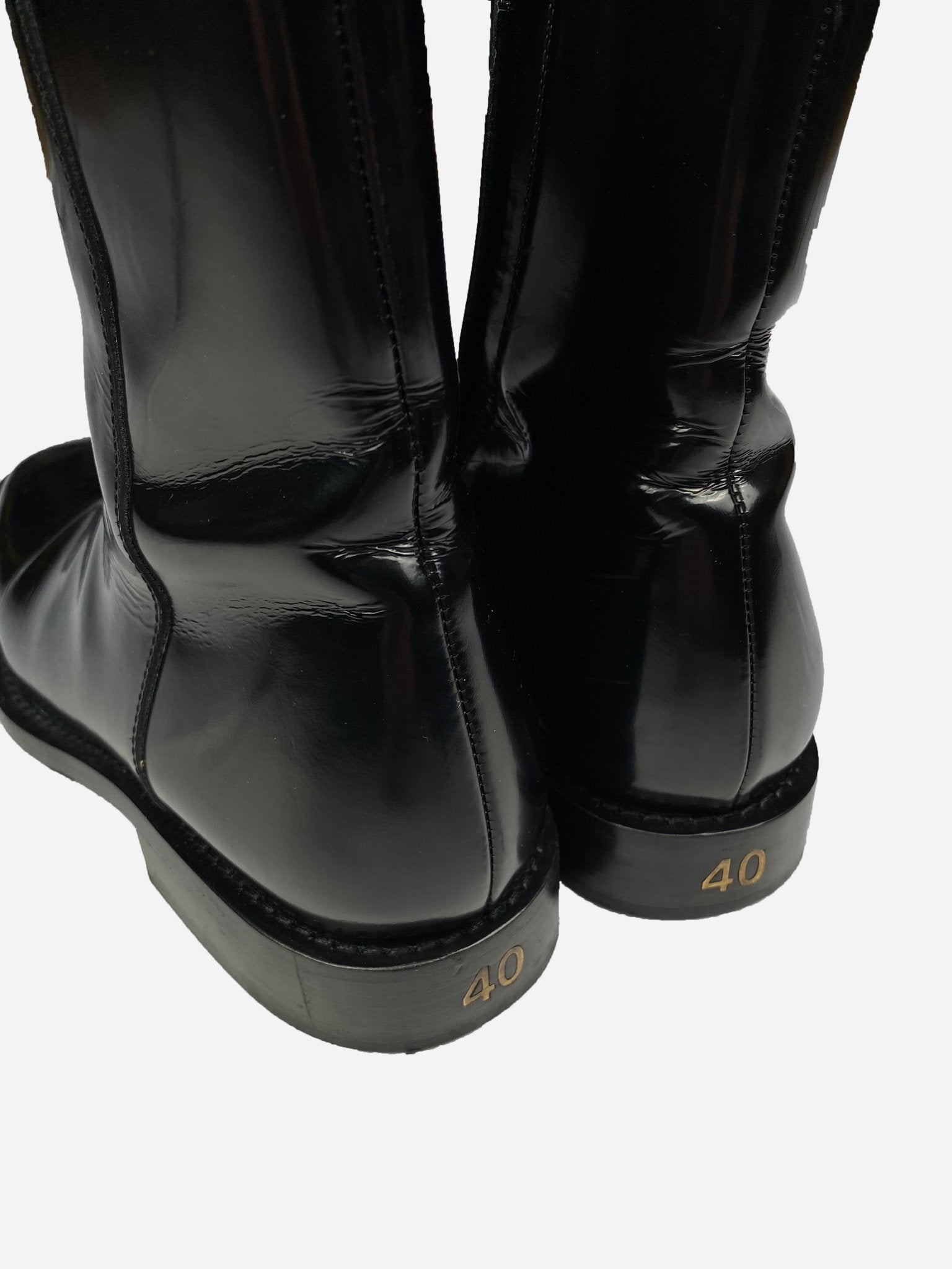 BALENCIAGA LEATHER PLATFORM SIDE - ZIP BOOTS. (40) - SEVENUES.