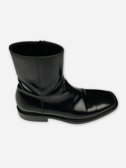 BALENCIAGA LEATHER PLATFORM SIDE - ZIP BOOTS. (40) - SEVENUES.