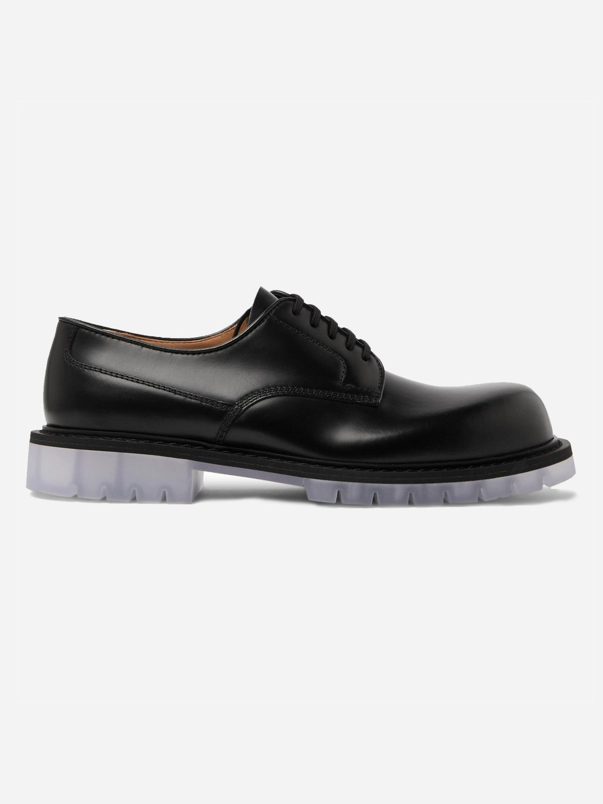 BOTTEGA VENETA CLEAR SOLE LEATHER DERBYS. (45) - SEVENUES.