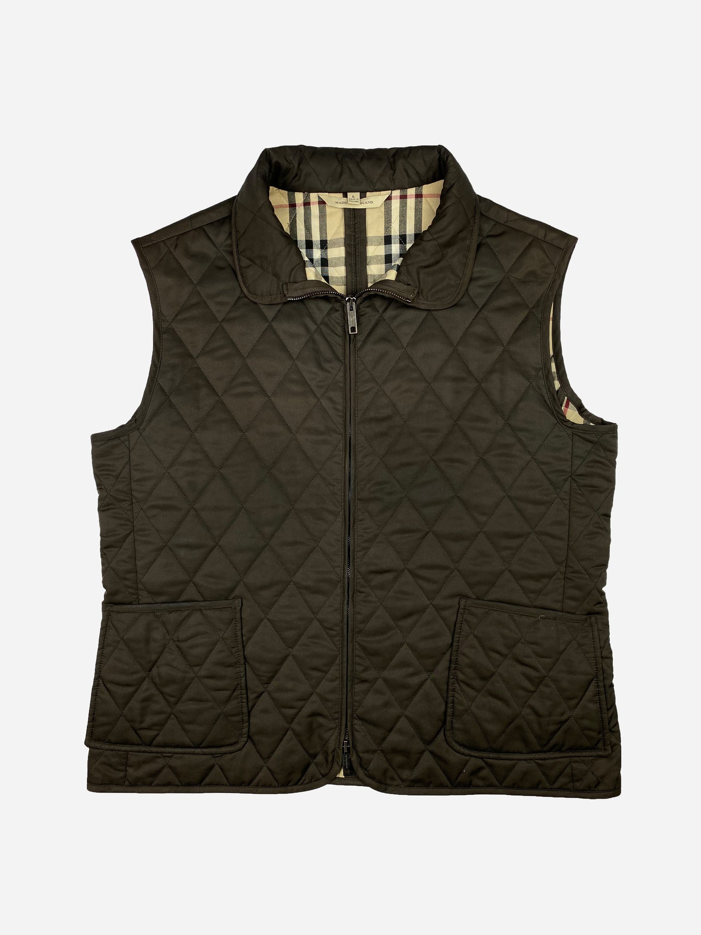 BURBERRY LONDON QUILTED NOVACHECK VEST. (L)