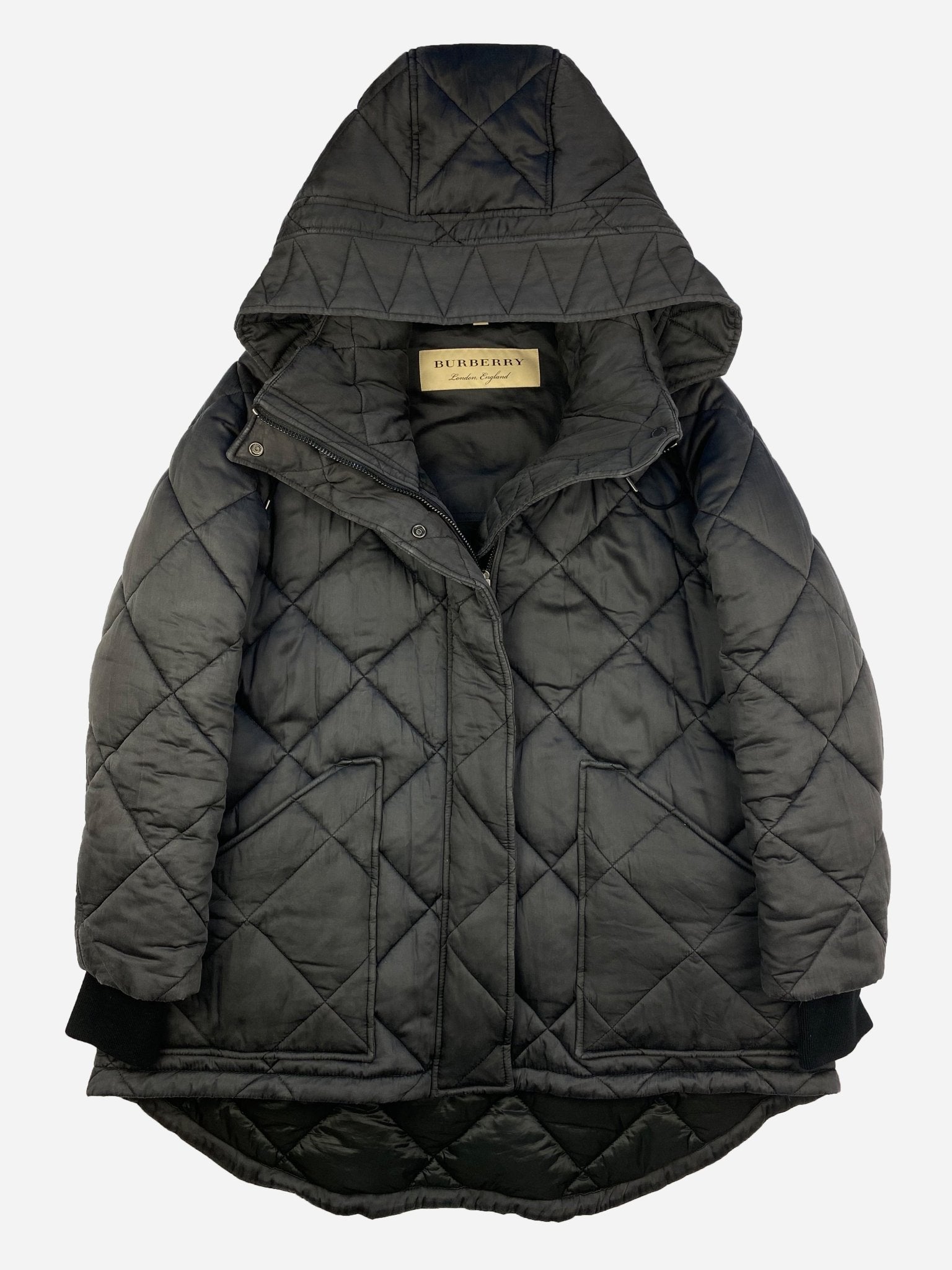 BURBERRY LONDON PADDED QUILTED PARKA COAT. (M) - SEVENUES.