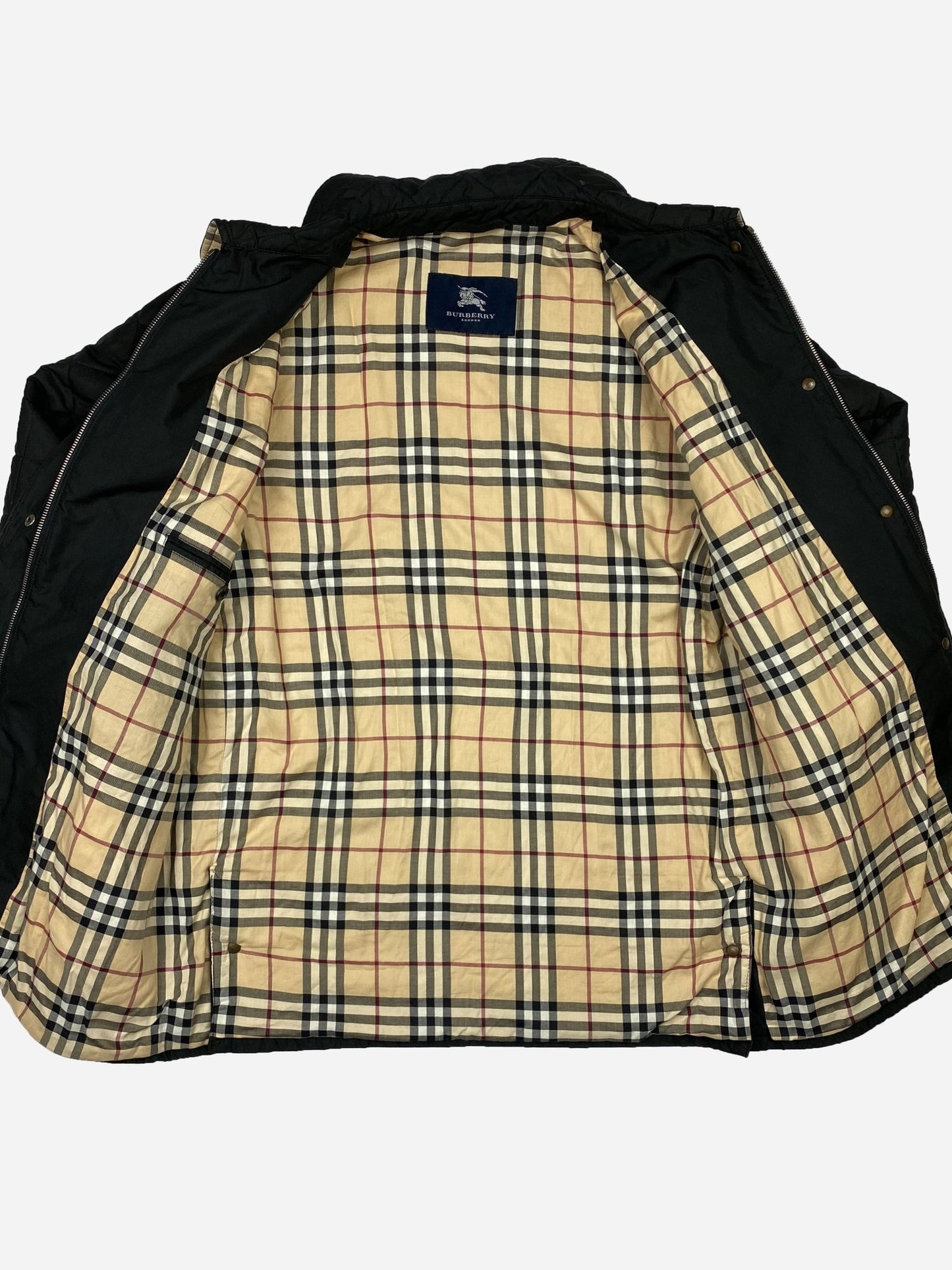 BURBERRY LONDON QUILTED JACKET WITH NOVACHECK LINING.(40 / M) - SEVENUES.