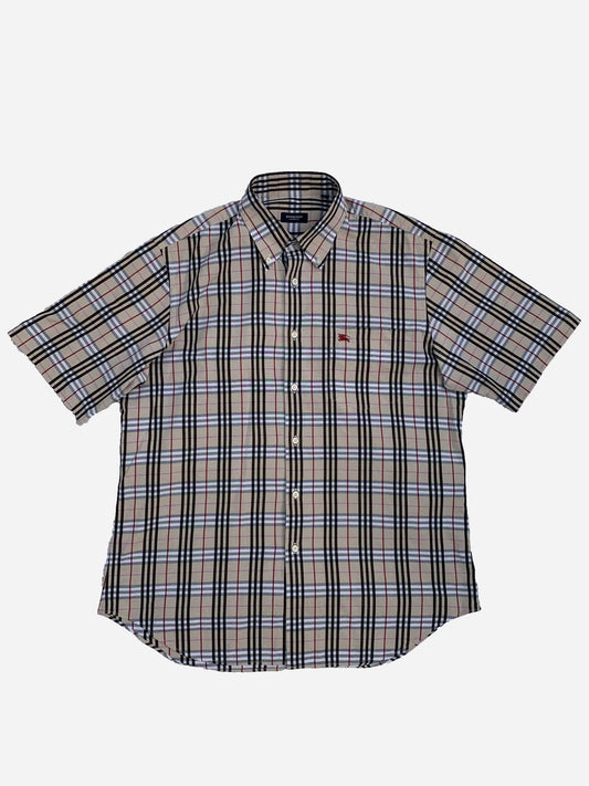 BURBERRY LONDON SHORT SLEEVE NOVACHECK SHIRT. (L) - SEVENUES.