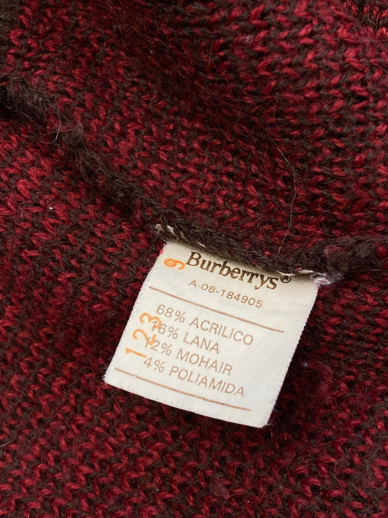 BURBERRY LONDON V - NECK MOHAIR KNIT JUMPER. (XL) - SEVENUES.