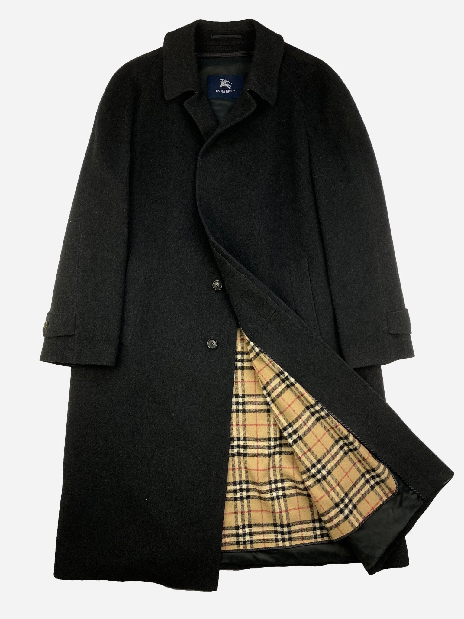 BURBERRY LONDON WOOL TRENCHCOAT W/ REMOVABLE NOVACHECK LINING. (56 / XL) - SEVENUES.