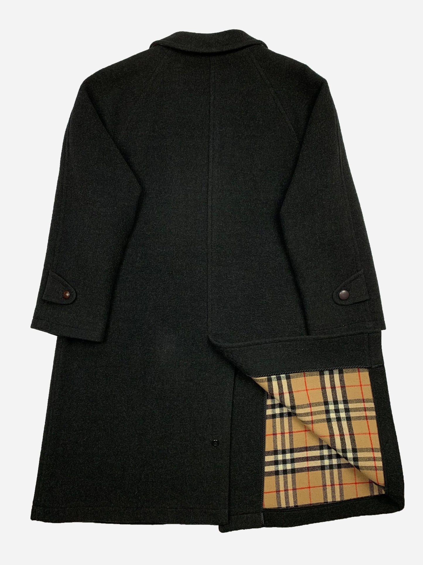 BURBERRY LONDON WOOL TRENCHCOAT WITH NOVACHECK LINING. (XL) - SEVENUES.