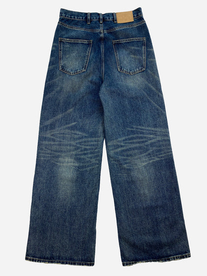 CÉLINE PARIS 'ELEPHANT' WIDE INDIGO DENIM. (L)