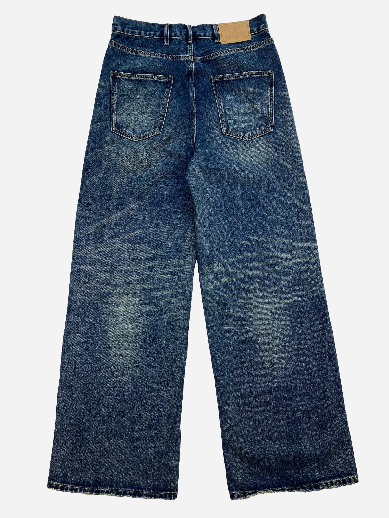 CÉLINE PARIS 'ELEPHANT' WIDE INDIGO DENIM. (L) - SEVENUES.