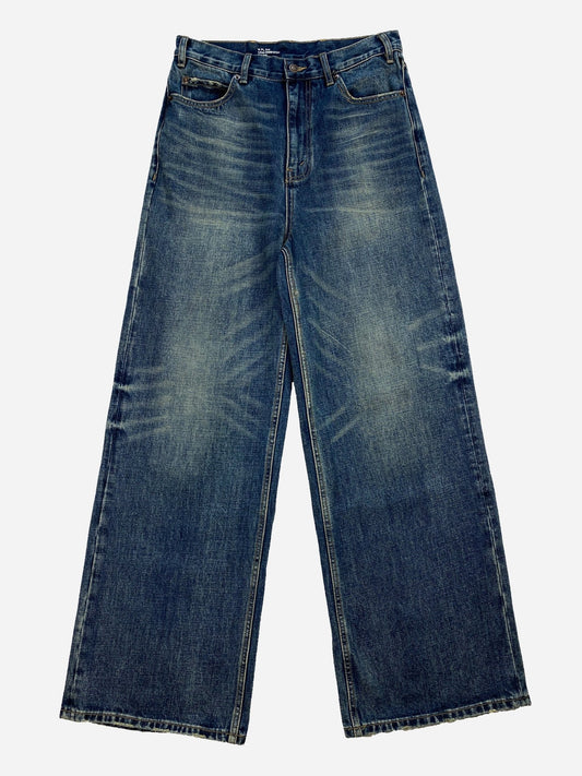 CÉLINE PARIS 'ELEPHANT' WIDE INDIGO DENIM. (L) - SEVENUES.