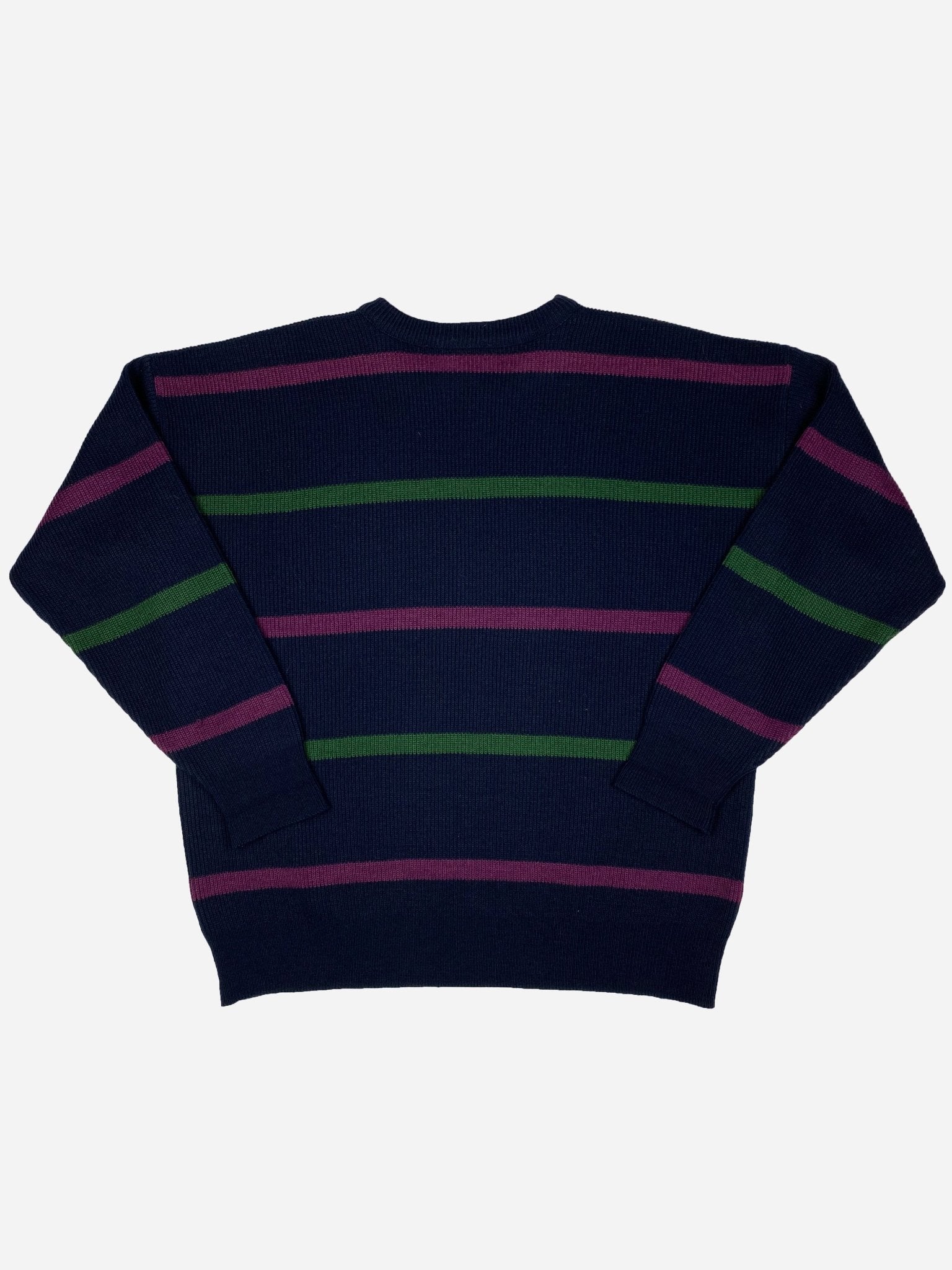 CHEMISE LACOSTE STRIPED KNITWEAR JUMPER. (6 / XL) - SEVENUES.