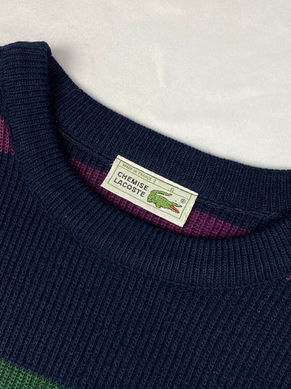 CHEMISE LACOSTE STRIPED KNITWEAR JUMPER. (6 / XL) - SEVENUES.