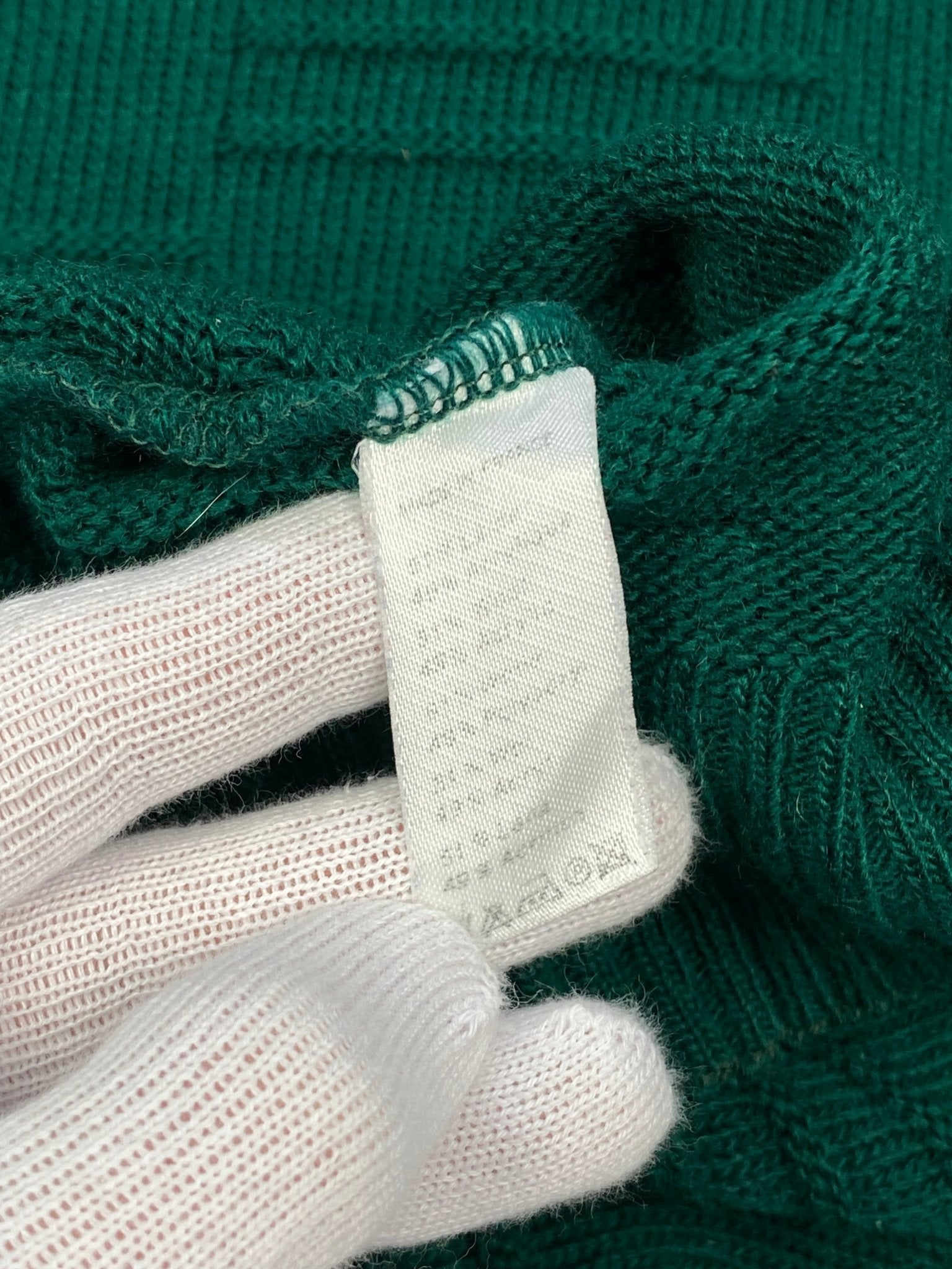 CHEMISE LACOSTE TEXTURED GREEN KNIT JUMPER. (5 / L) - SEVENUES.