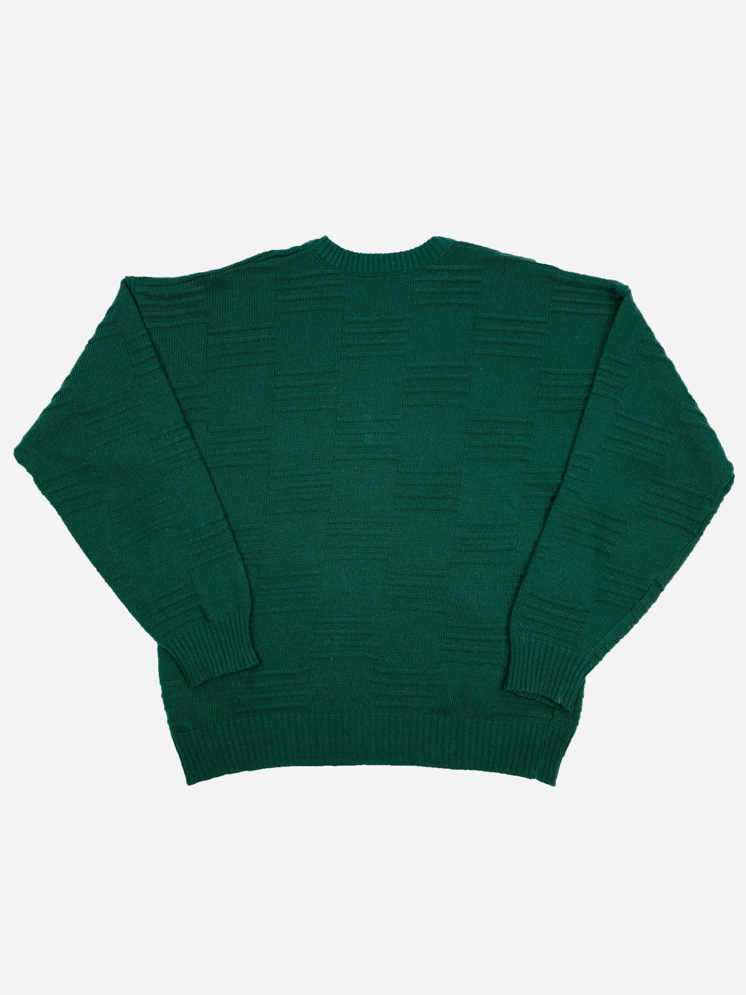 CHEMISE LACOSTE TEXTURED GREEN KNIT JUMPER. (5 / L) - SEVENUES.