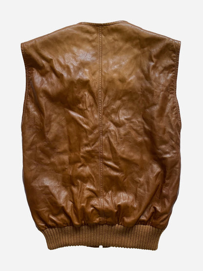 CHRISTIAN DIOR 1990's LEATHER ZIP - UP VEST. (44 / L) - SEVENUES.