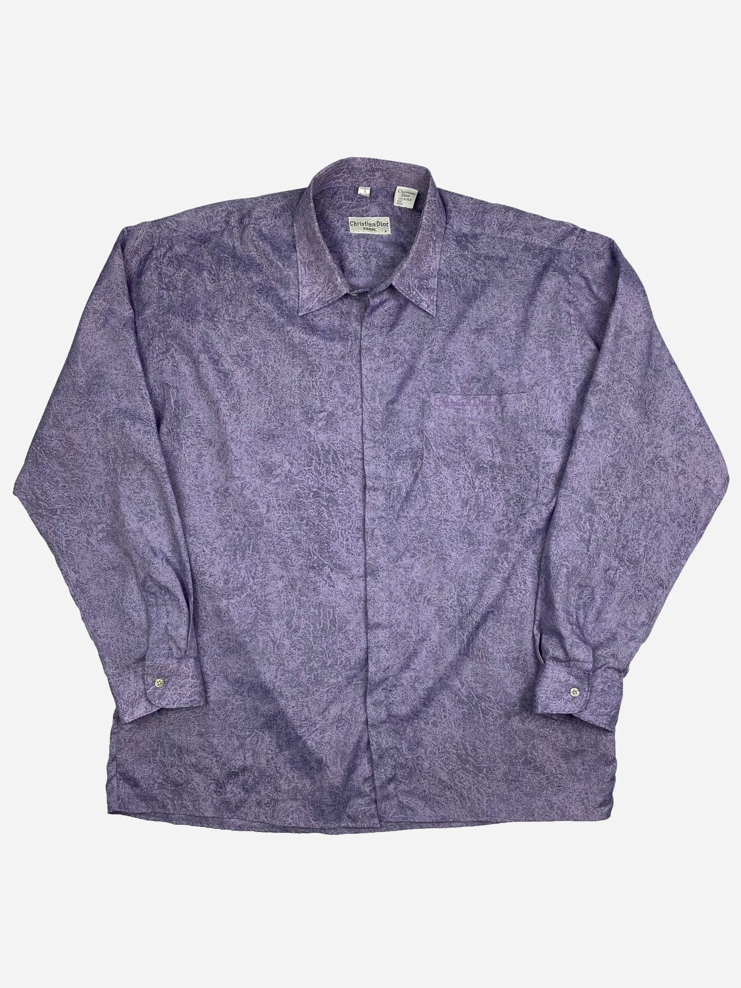 CHRISTIAN DIOR 90's 100% SILK BUTTON UP SHIRT. (L) - SEVENUES.