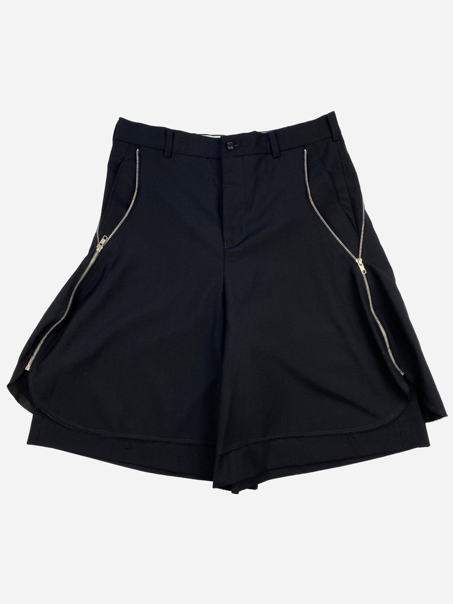 COMME DES GARÇONS HOMME PLUS F/W 2016 WIDE LEG ZIP SHORTS. (M) - SEVENUES.