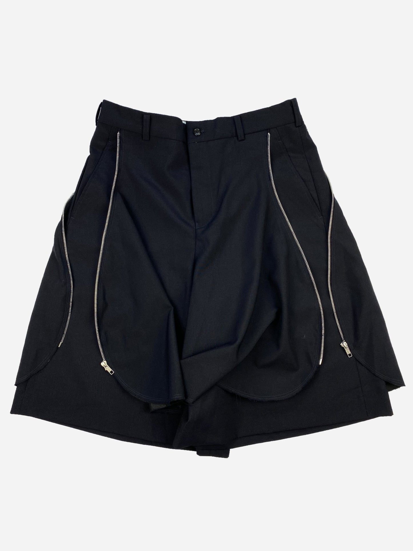 COMME DES GARÇONS HOMME PLUS F/W 2016 WIDE LEG ZIP SHORTS. (M) - SEVENUES.