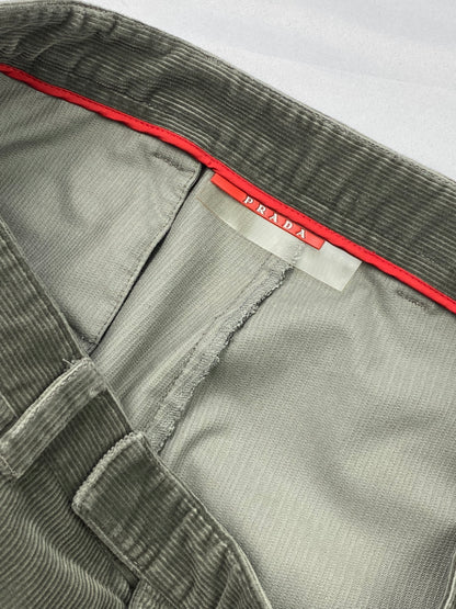 PRADA LINEA ROSSA F/W 2002 CORDUROY SUIT PANTS. (50 / M)