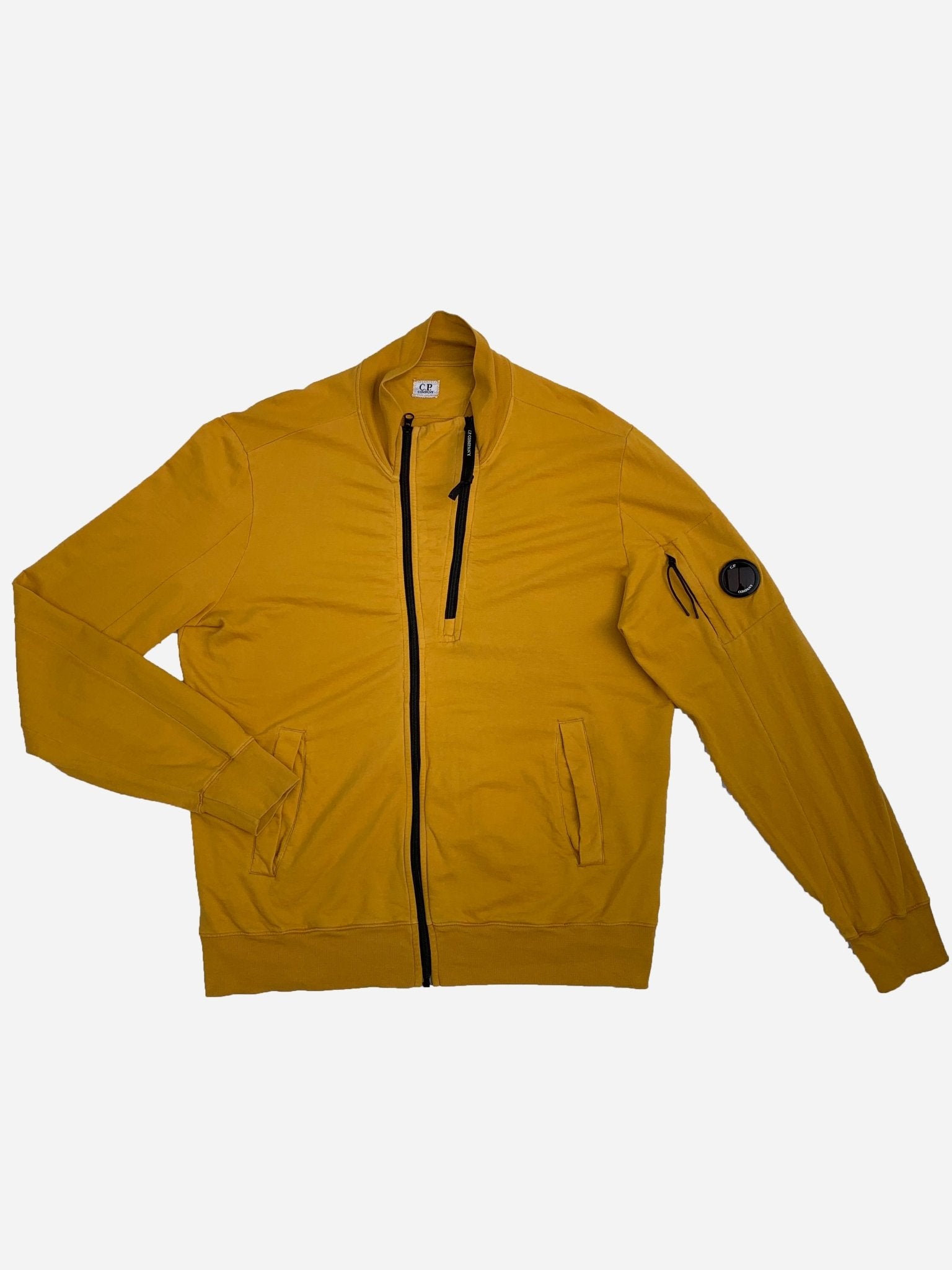 C.P. COMPANY ASYMMETRICAL ZIP - UP JACKET YELLOW. (XL) - SEVENUES.