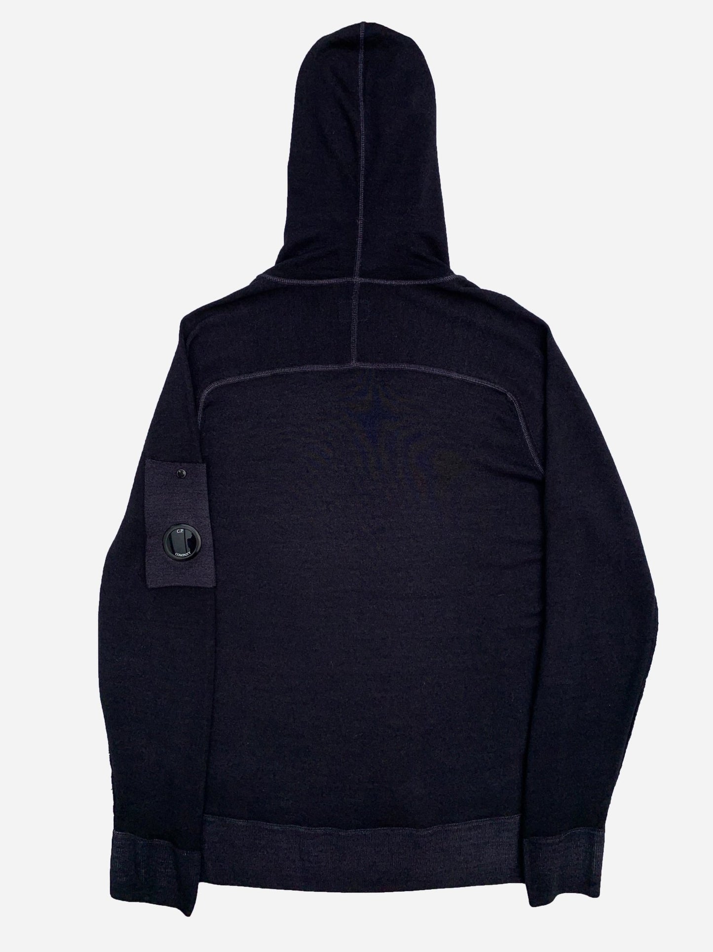 C.P. COMPANY GOGGLE HOODIE MADE FROM 100% WOOL. (48 / M) - SEVENUES.