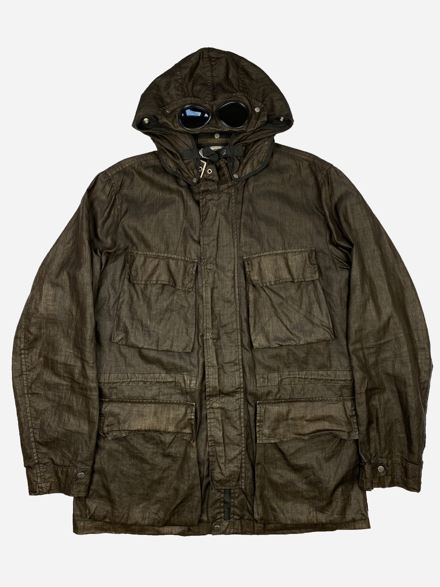 C.P. COMPANY S/S '04 GOGGLE HOOD FLAX JACKET. (54 / L) - SEVENUES.