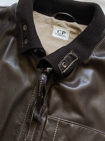 C.P. COMPANY S/S 2007 LEATHER JACKET. (52 / L) - SEVENUES.