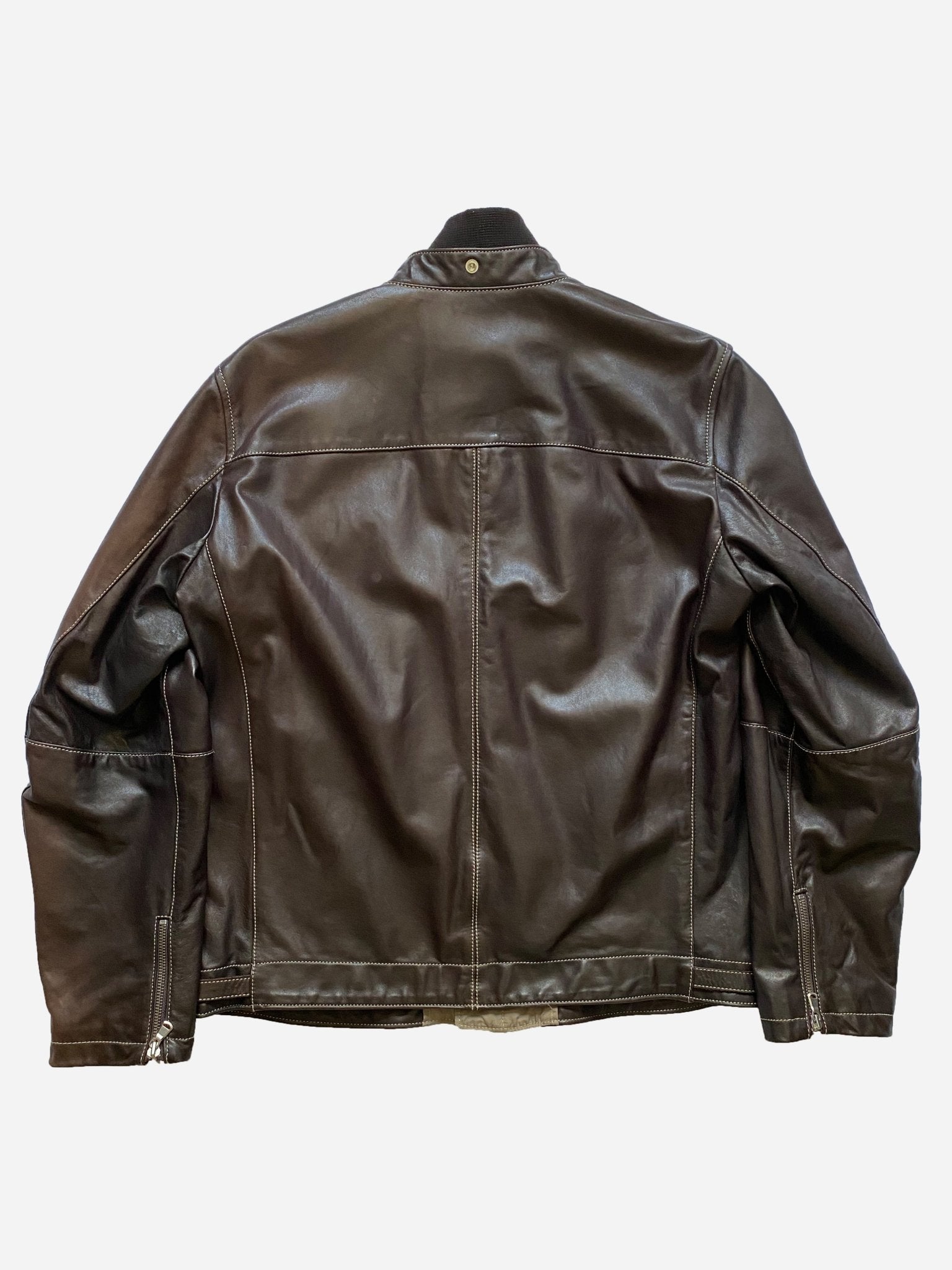 C.P. COMPANY S/S 2007 LEATHER JACKET. (52 / L) - SEVENUES.