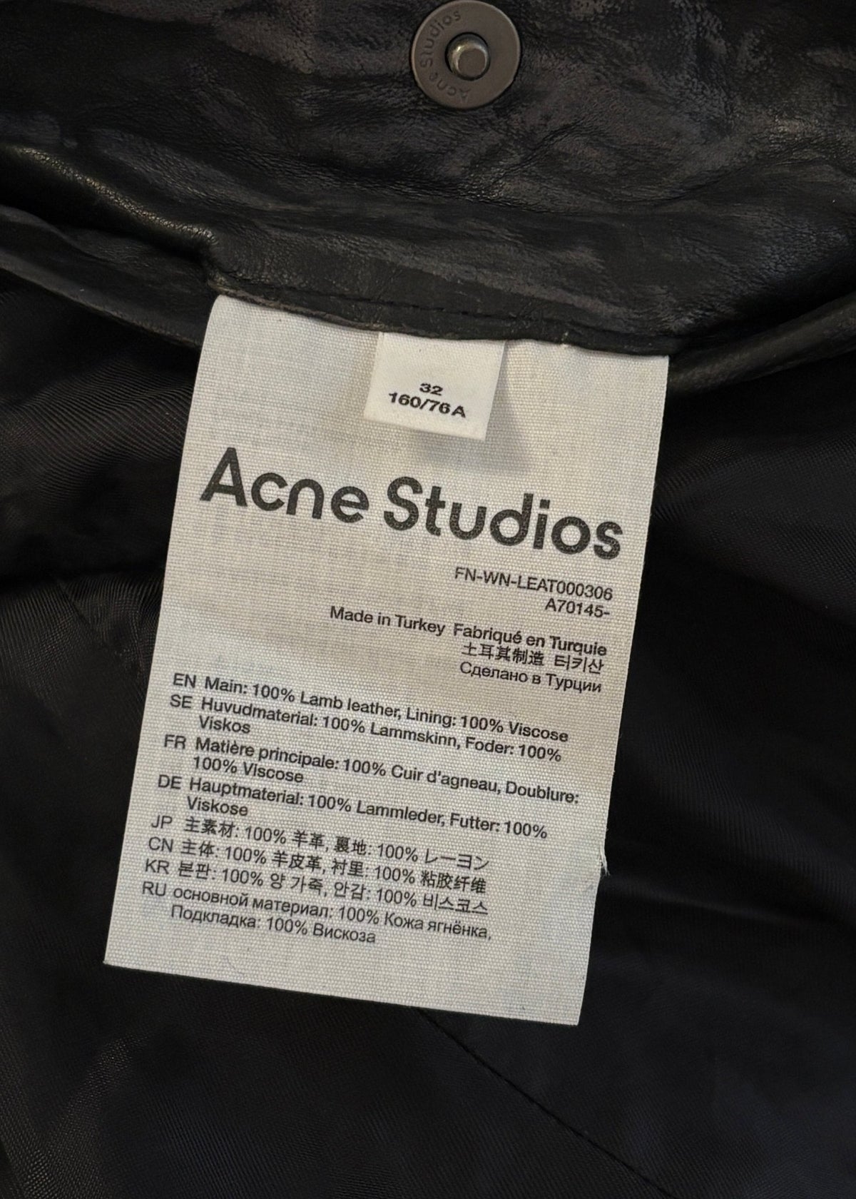 CROPPED LEATHER JACKET (32 / XXS) - SEVENUES.