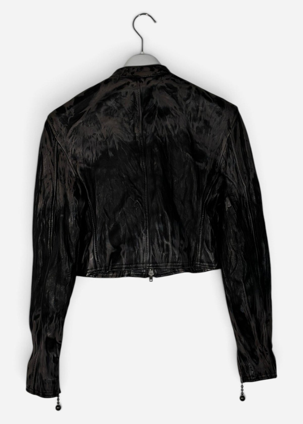 CROPPED LEATHER JACKET (32 / XXS) - SEVENUES.