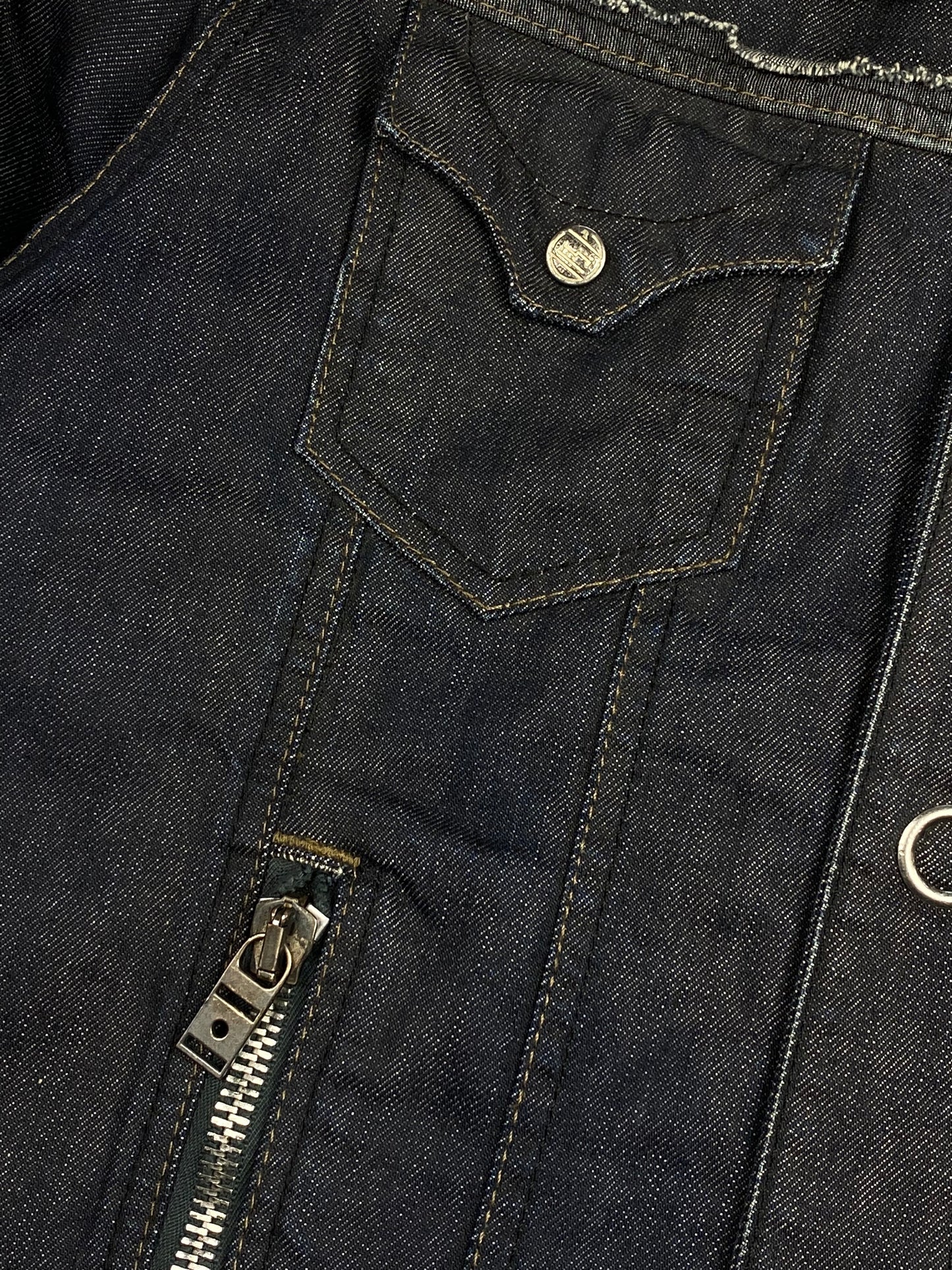 DIESEL RISING SUN 1990's HAND-PAINTED DENIM JACKET. (M)