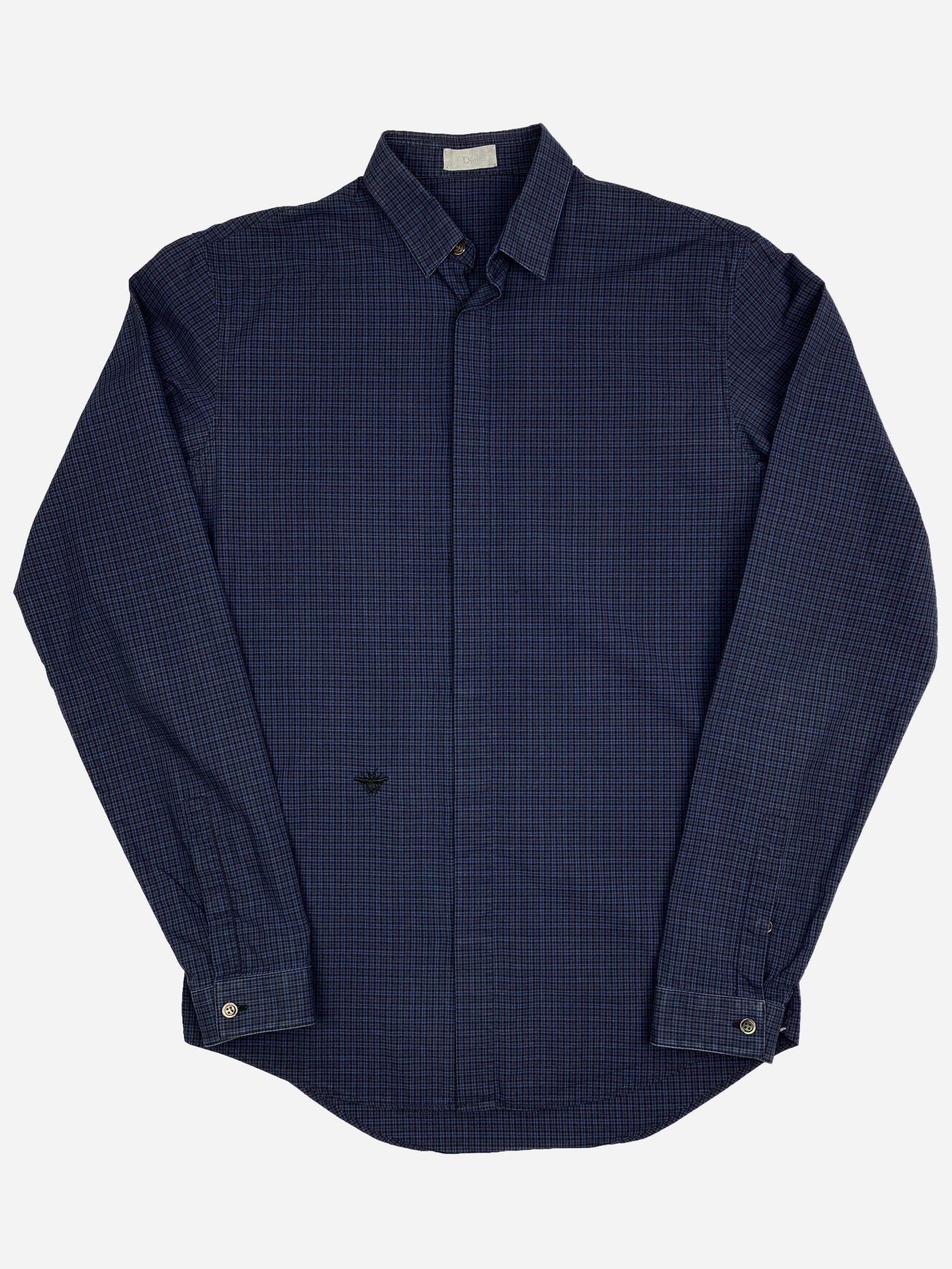 DIOR HOMME BY KRIS VAN ASSCHE BEE EMBROIDERY SHIRT. (38 / S) - SEVENUES.