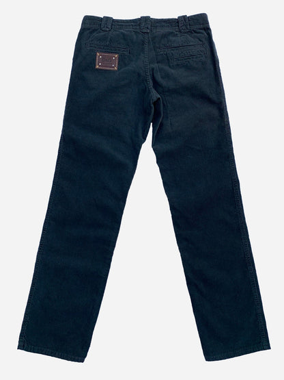 DOLCE & GABBANA ARCHIVE CORDUROY CARGO PANTS BLACK. (S) - SEVENUES.