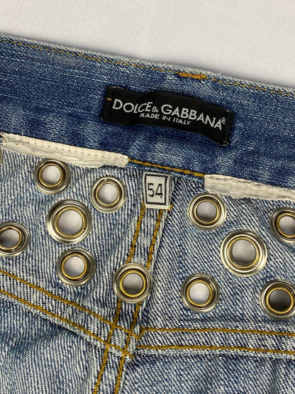 DOLCE & GABBANA ARCHIVE STUDDED 'STARS' DISTRESSED DENIM. (54 / L) - SEVENUES.