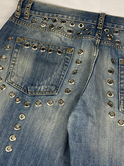 DOLCE & GABBANA ARCHIVE STUDDED 'STARS' DISTRESSED DENIM. (54 / L) - SEVENUES.