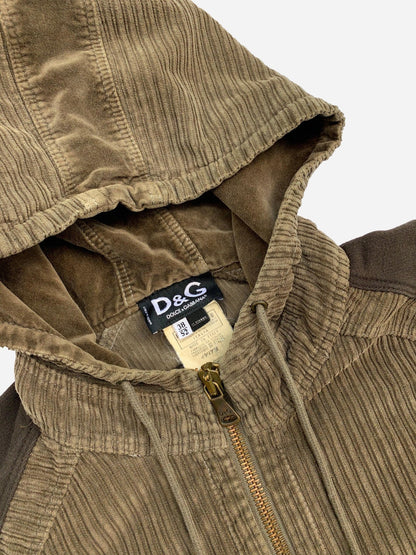 DOLCE & GABBANA CORDUROY ZIP - UP JACKET. (L) - SEVENUES.