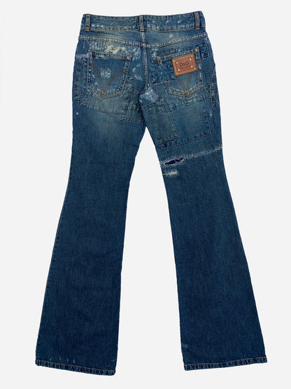 DOLCE & GABBANA FLARED 'HOTTY' PATCHWORK DENIM. (26) - SEVENUES.