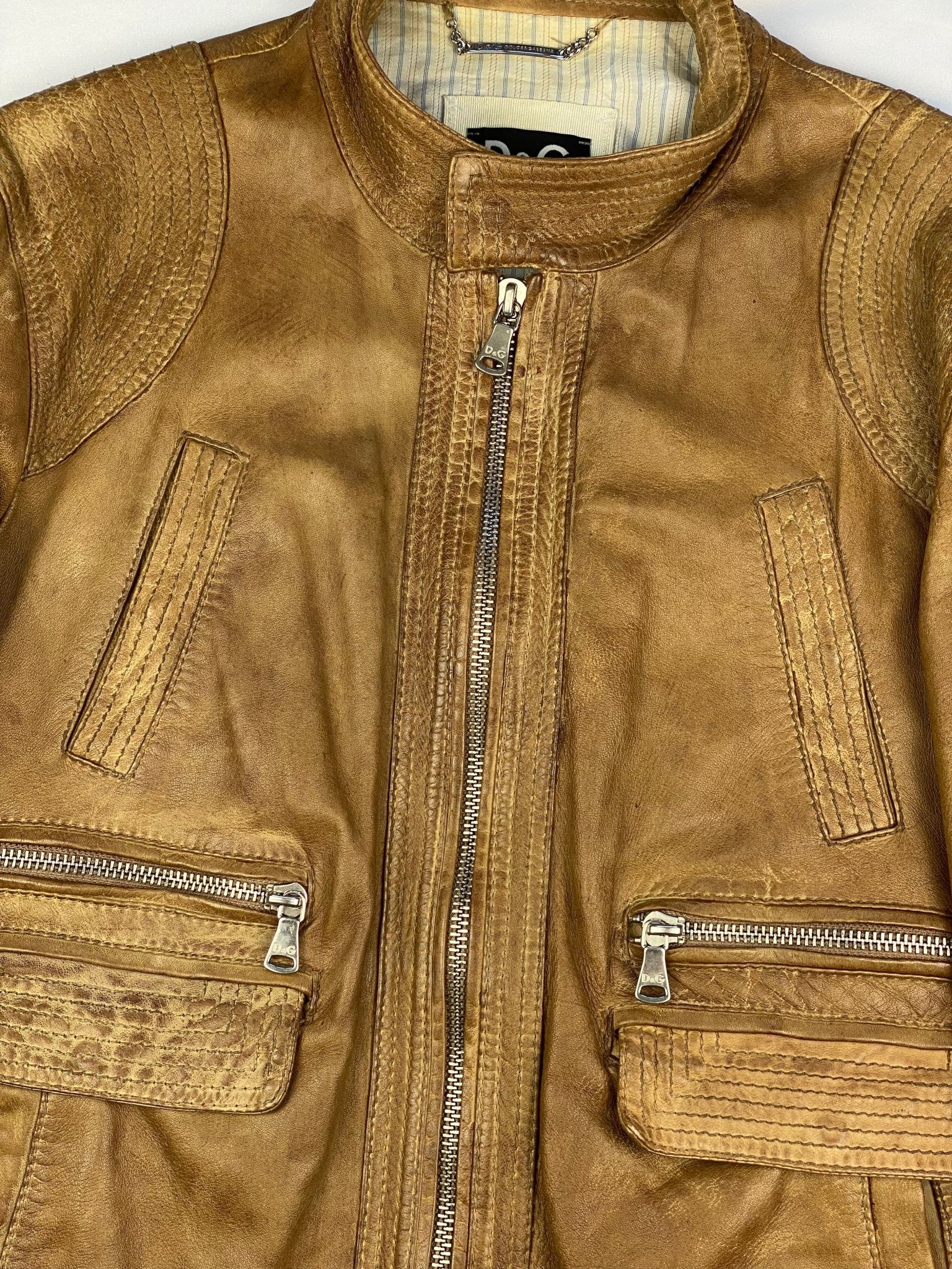 DOLCE & GABBANA F/W 2011 LAMB LEATHER JACKET. (56 / XL) - SEVENUES.