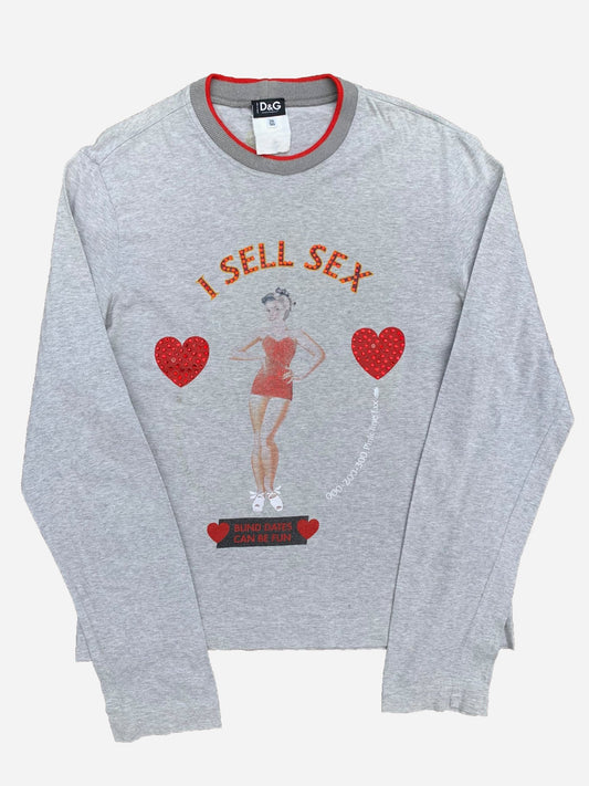 DOLCE & GABBANA 'I SELL SEX' RHINESTONE LONGSLEEVE SWEATER. (50 / M) - SEVENUES.