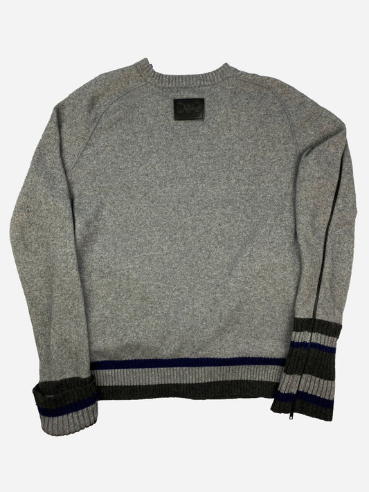 DOLCE & GABBANA MULTI - ZIP ASYMMETRICAL LANA WOOL KNIT JUMPER. (54 / L) - SEVENUES.