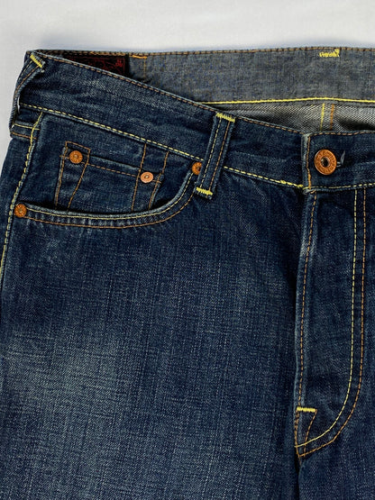 EVISU EU ED 2000's DAICOCK INDIGO DENIM. (34)