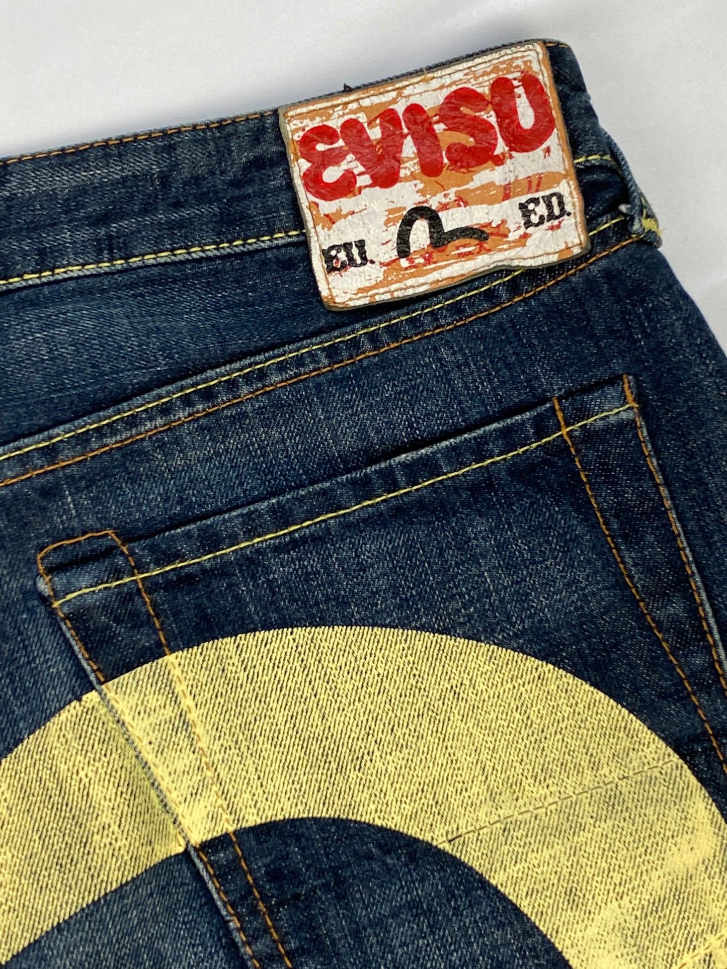 EVISU EU ED 2000's DAICOCK INDIGO DENIM. (34)