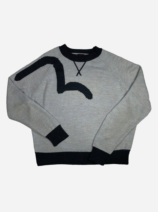 EVISU GENES 2000's SEAGULL WOOL KNIT SWEATER. (L) - SEVENUES.