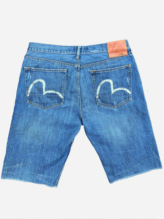 EVISU GENES SEAGULL DENIM SHORTS. (38 / L) - SEVENUES.