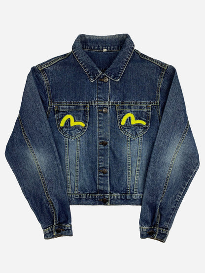 EVISU GENES SEAGULL EMBROIDERY DENIM JACKET. (S) - SEVENUES.