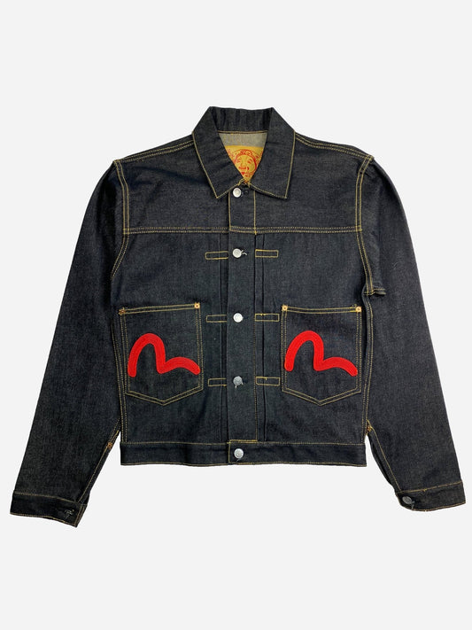 EVISU GENES SEAGULL EMBROIDERY LOT. 0005 DENIM JACKET. (S) - SEVENUES.