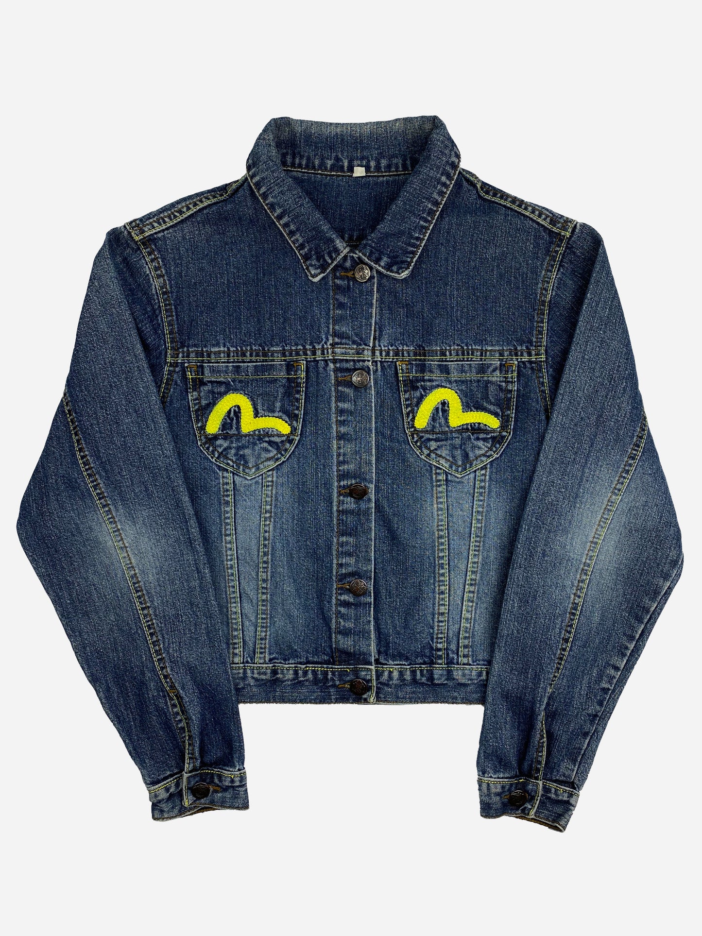 EVISU GENES SEAGULL EMBROIDERY DENIM JACKET. (S)