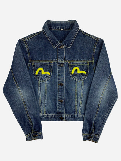 EVISU GENES SEAGULL EMBROIDERY DENIM JACKET. (S)