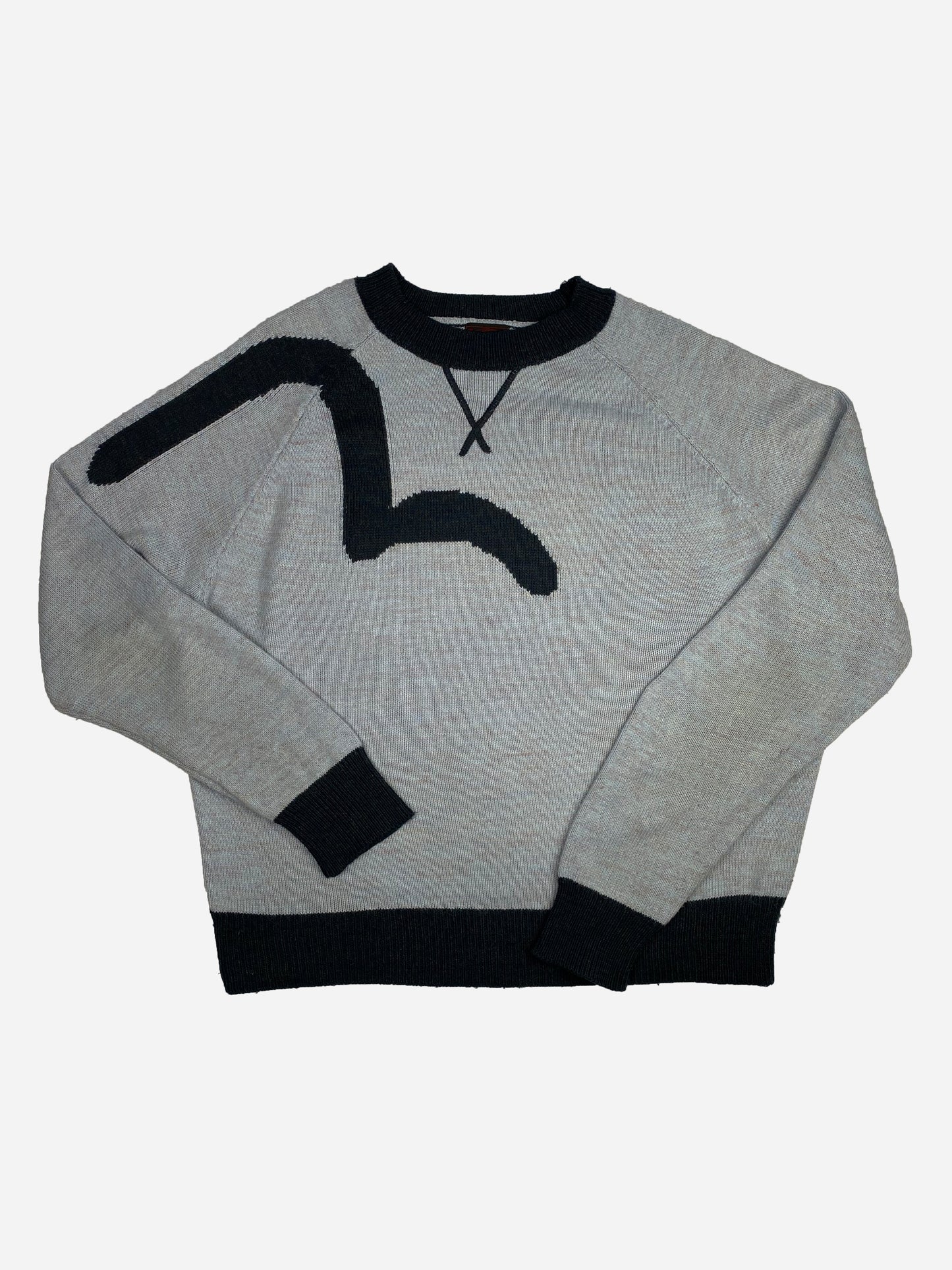 EVISU GENES 2000's SEAGULL WOOL KNIT SWEATER. (L)