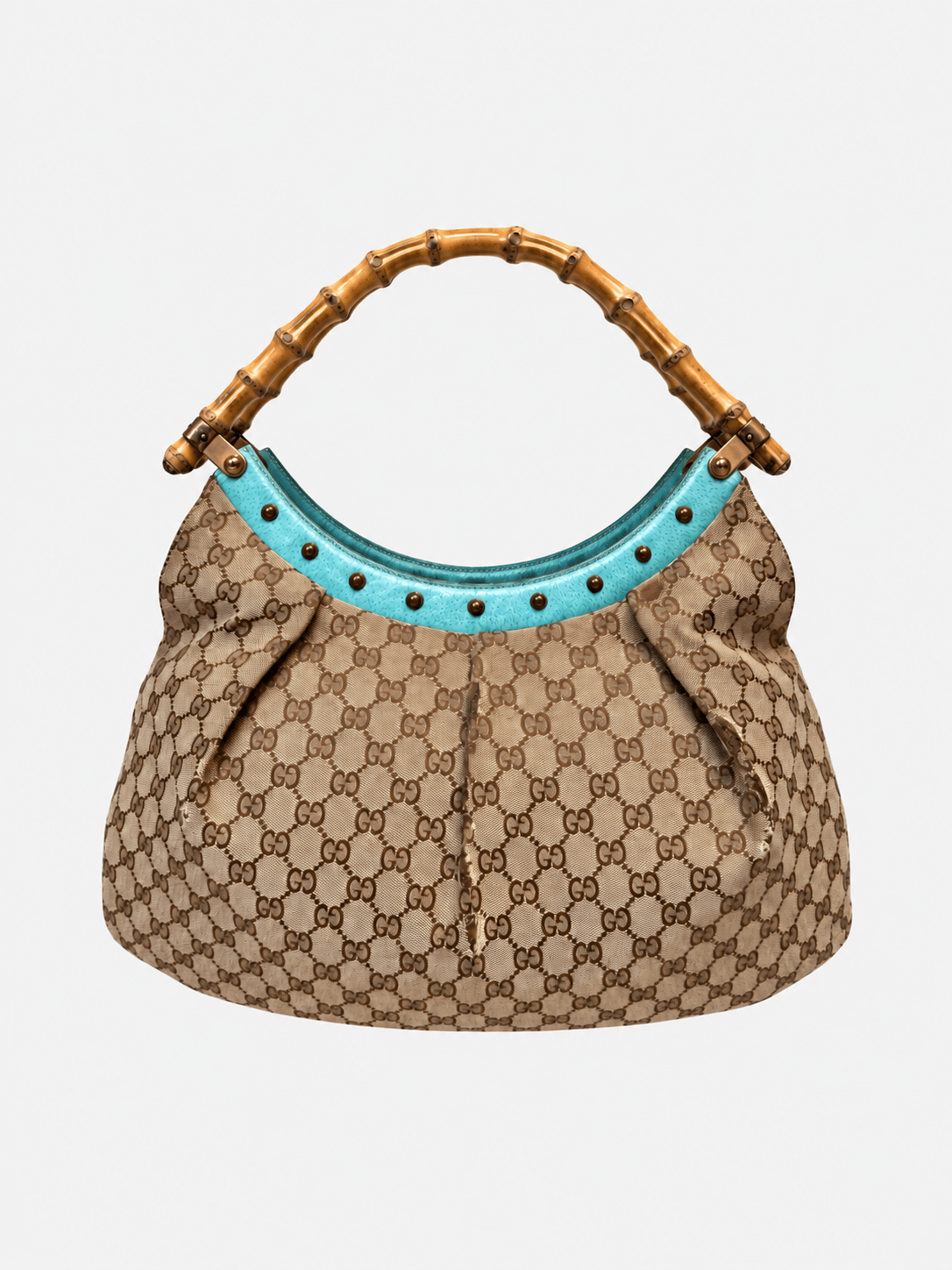 'GG' MONOGRAM BAMBOO HANDBAG. - SEVENUES.